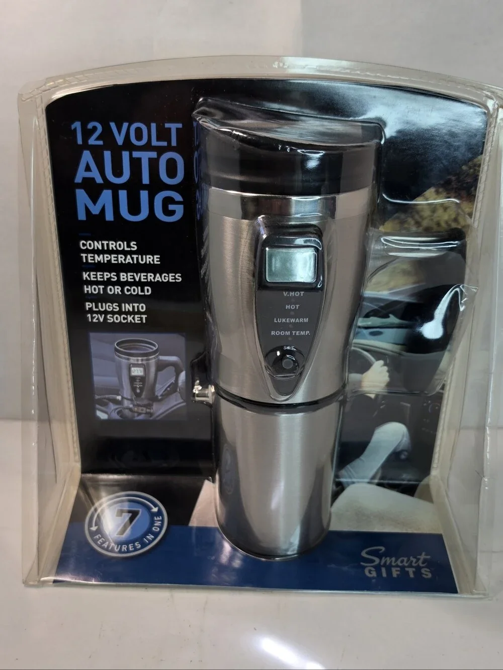 Smartgear Travel Mug Auto 12V Digital Heated Travel Mug Hot Stainless Coffee Cup